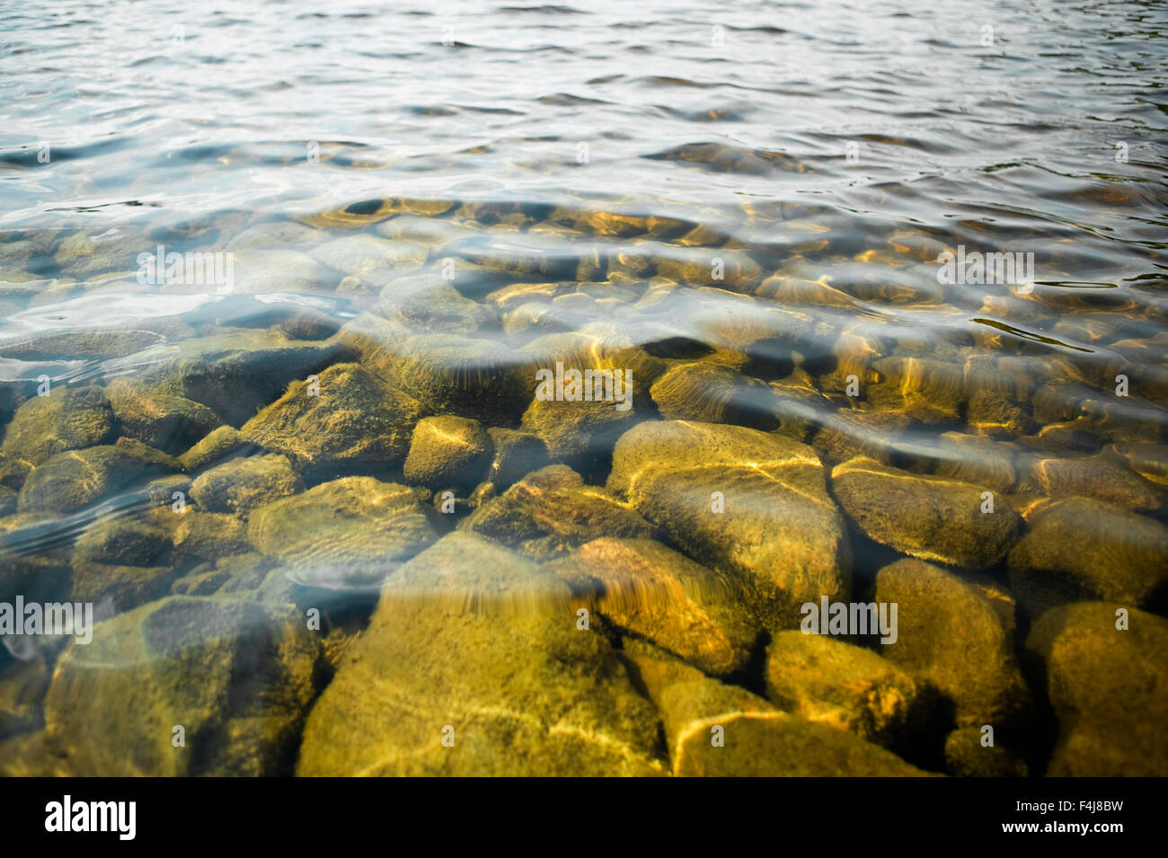 Le pietre sotto l'acqua Foto Stock