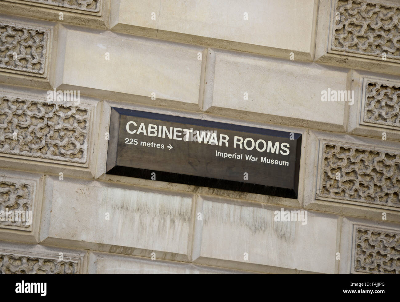 Cabinet War Rooms segno, Londra, Gran Bretagna, Regno Unito Foto Stock