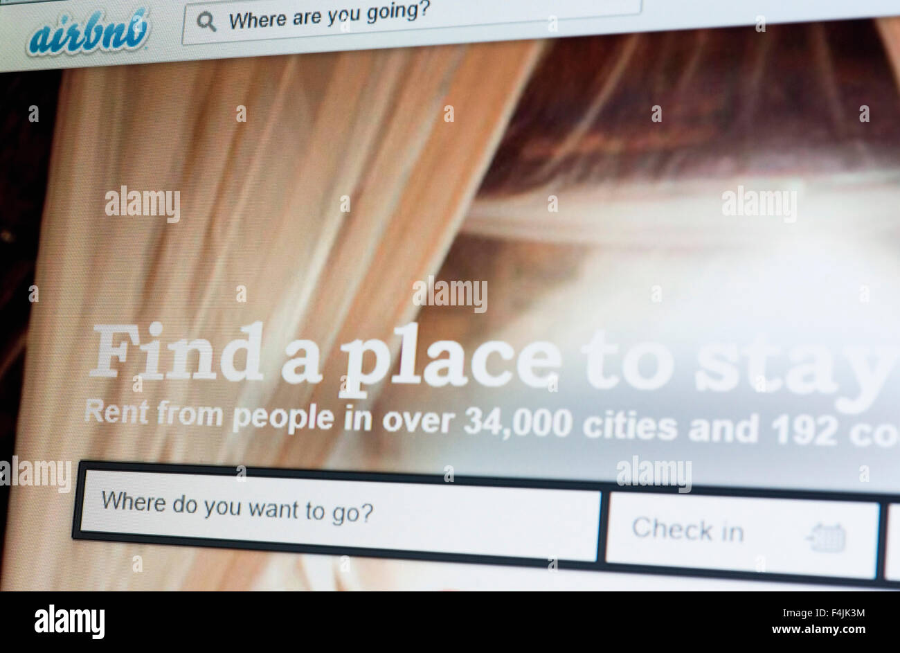 Sito web di Airbnb Foto Stock