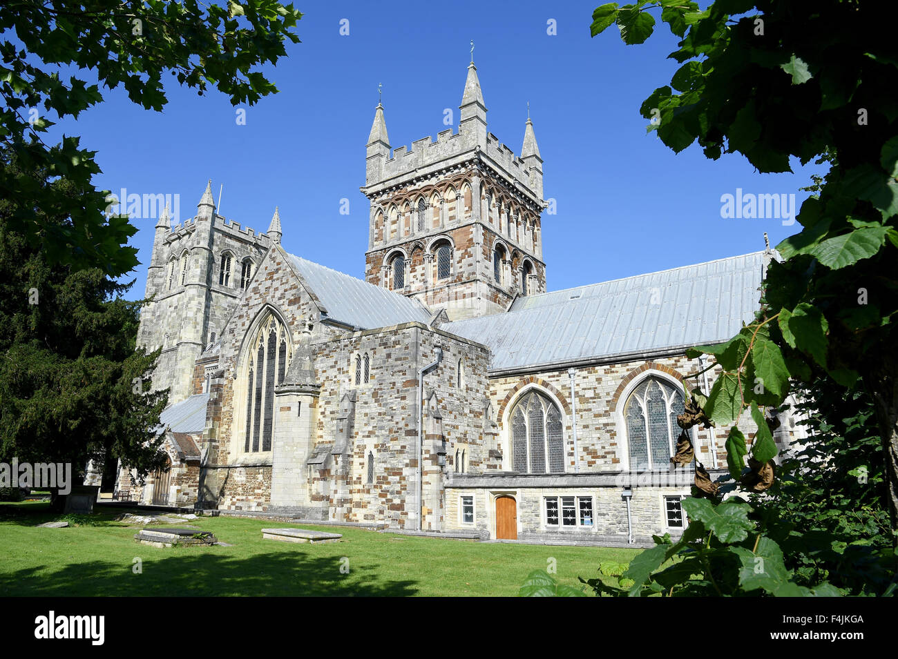 Wimborne Minster chiesa, Wimborne, Dorset, Gran Bretagna, Regno Unito Foto Stock