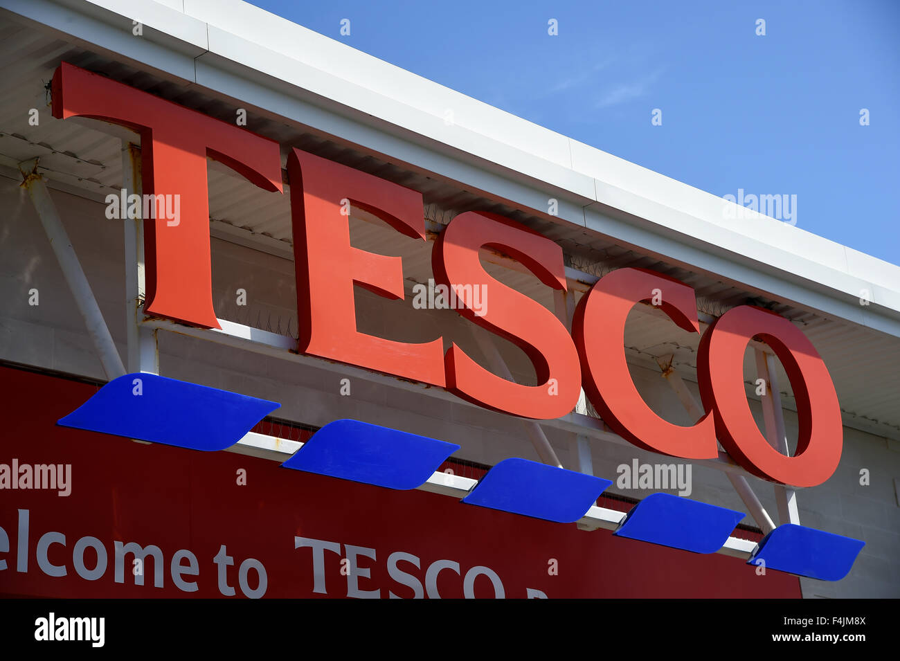 Supermercato Tesco segno, REGNO UNITO Foto Stock