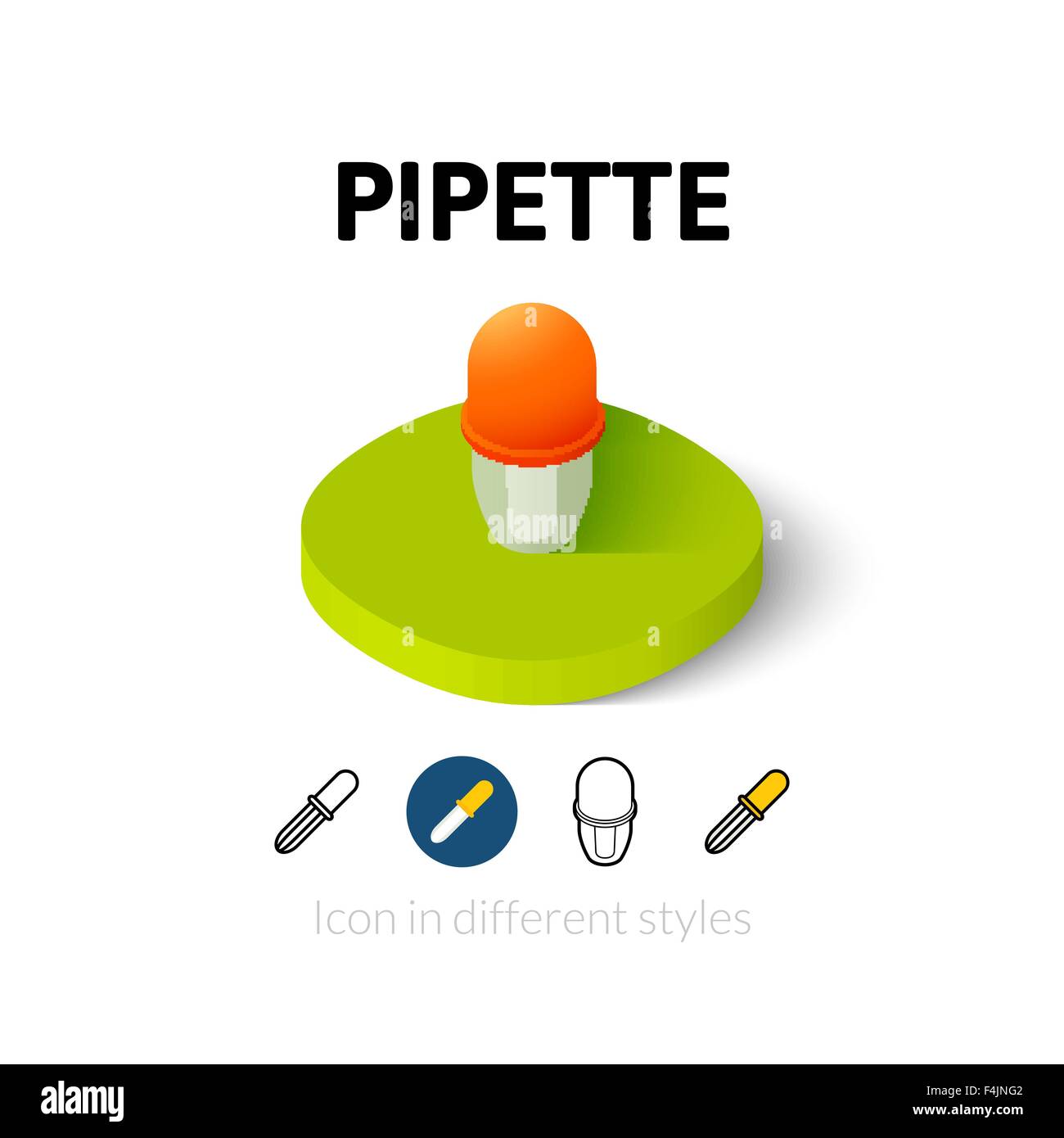 Icona di pipetta in stile differente Illustrazione Vettoriale