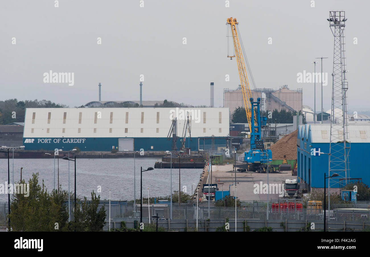 La ABP (Associazione dei porti britannici) porto di Cardiff a Cardiff Bay, nel Galles del Sud. Foto Stock