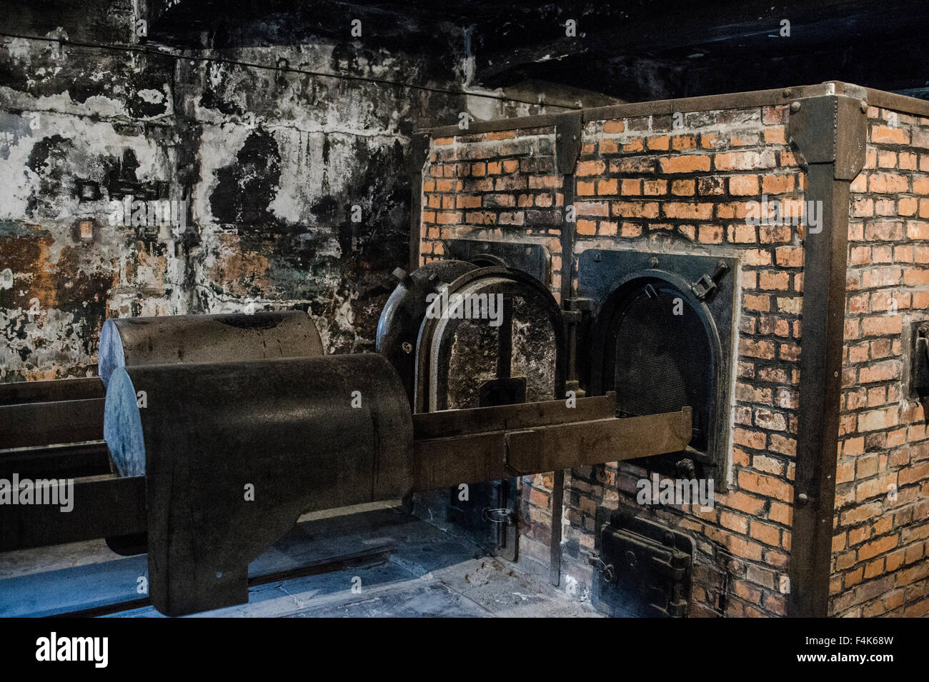 L'inceneritore accanto alla camera del gas in Auschwitz, Oswiecim, Polonia Foto Stock