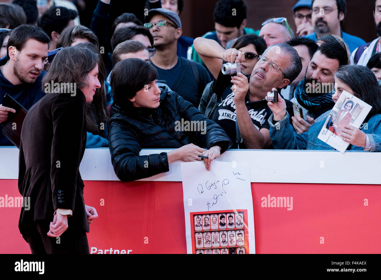 Roma, Italia. Xix oct, 2015. Amministrazione di Wes Anderson e Donna Tartt frequentando il tappeto rosso per l incontro con il pubblico alla decima festa del cinema di Roma nella foto: Wes Anderson. Credito: Massimo Valicchia/Alamy Live News Foto Stock