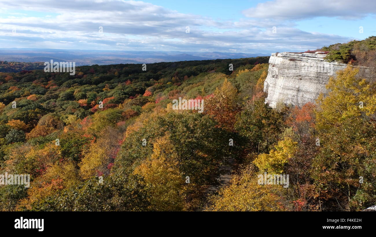 Caduta foglie lungo il crinale shawanagunk in New Paltz, NY da jen lombardo Foto Stock