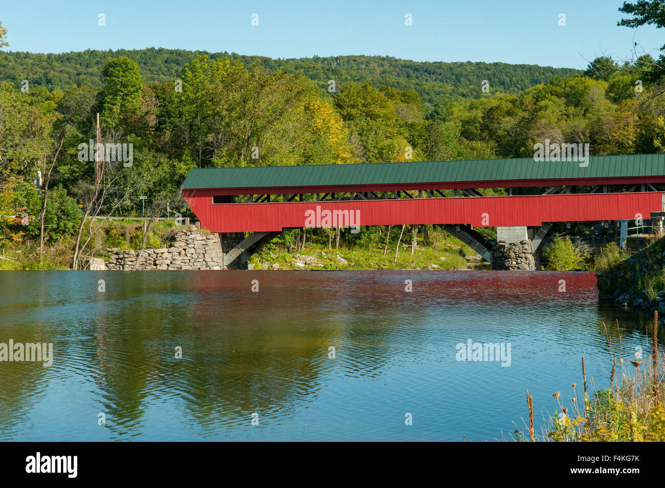 Taftsville ponte coperto, Vermont, USA Foto Stock