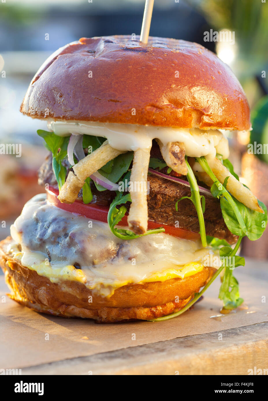 Giant burger gourmet Foto Stock