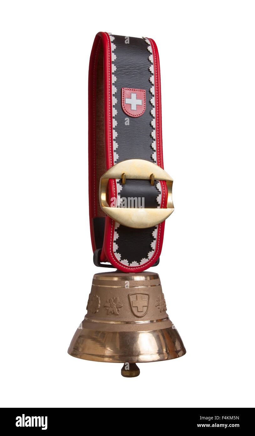 Vacca di Souvenir campana dalle alpi svizzere Foto Stock