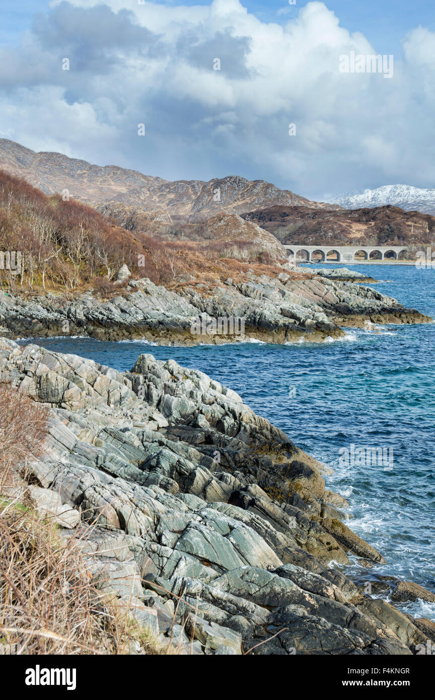 Bonny Prince Charles Cairn, Loch nan Uamh, costa ovest della Scozia. Regione delle Highlands. Foto Stock