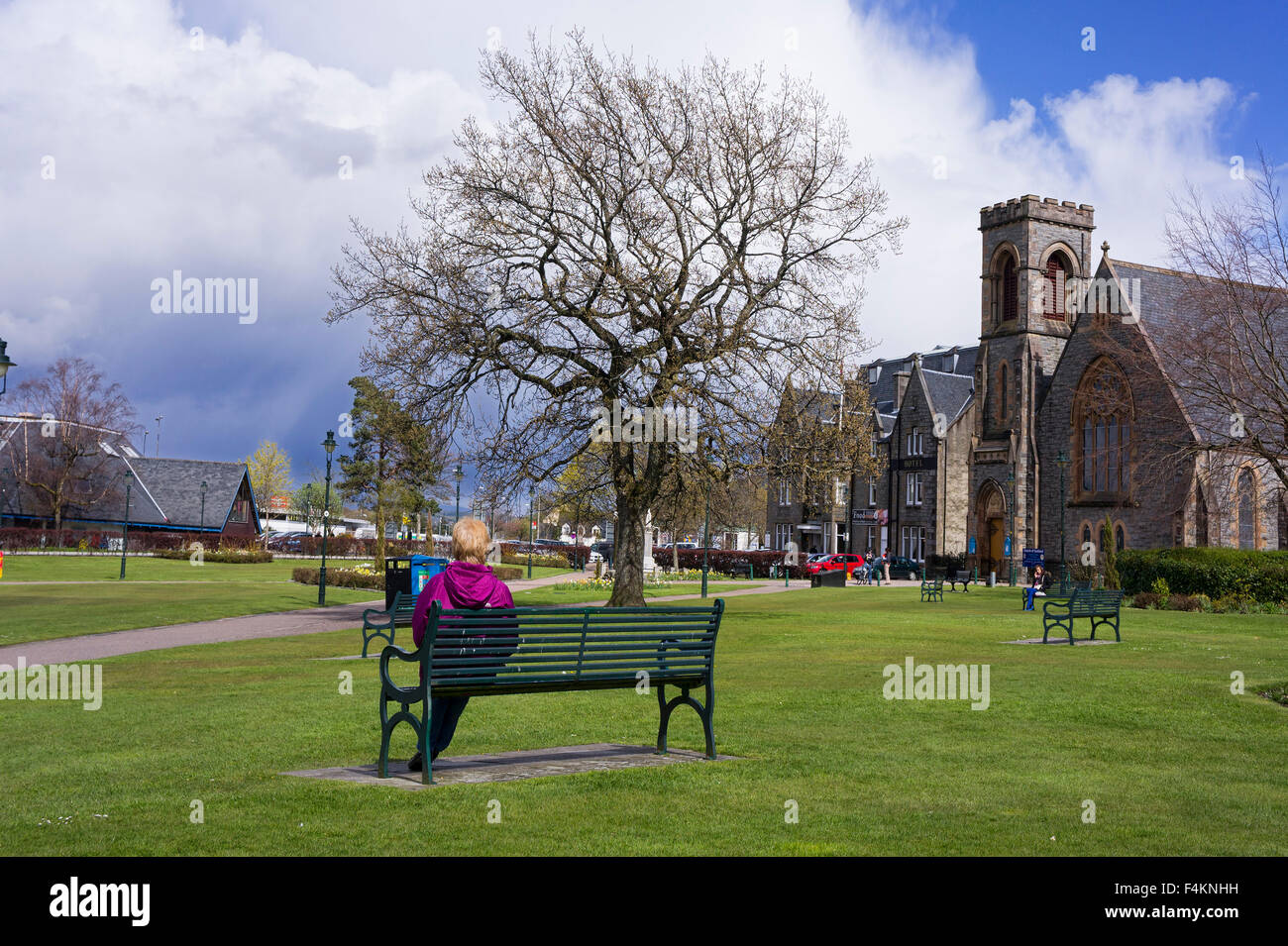 Il parco cittadino, Fort William, Lochaber, Highlands, Scotland, Regno Unito Foto Stock