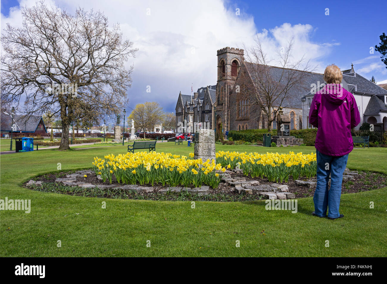 Il parco cittadino, Fort William, Lochaber, Highlands, Scotland, Regno Unito Foto Stock