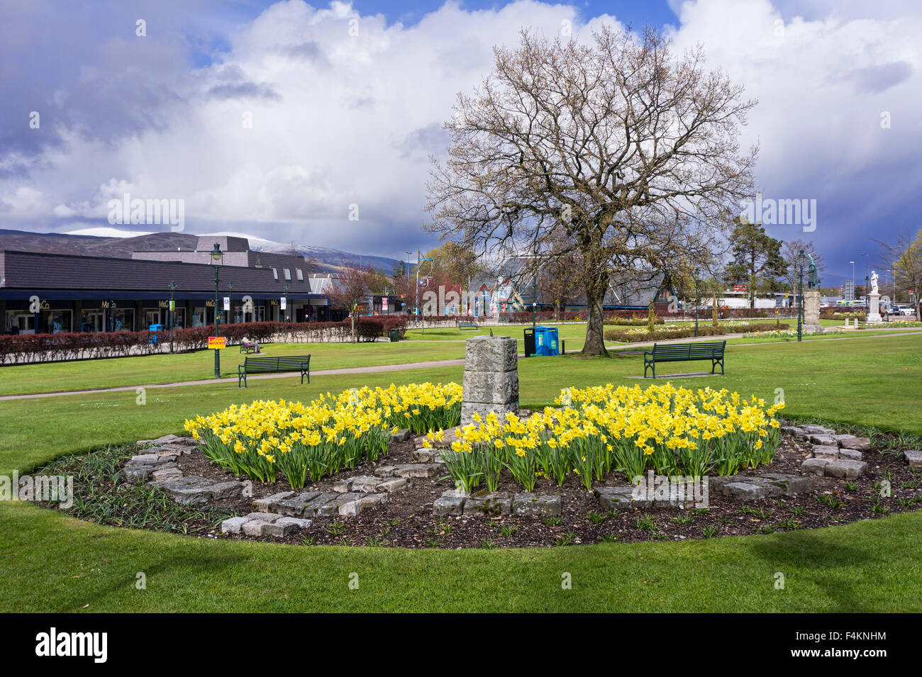Il parco cittadino, Fort William, Lochaber, Highlands, Scotland, Regno Unito Foto Stock