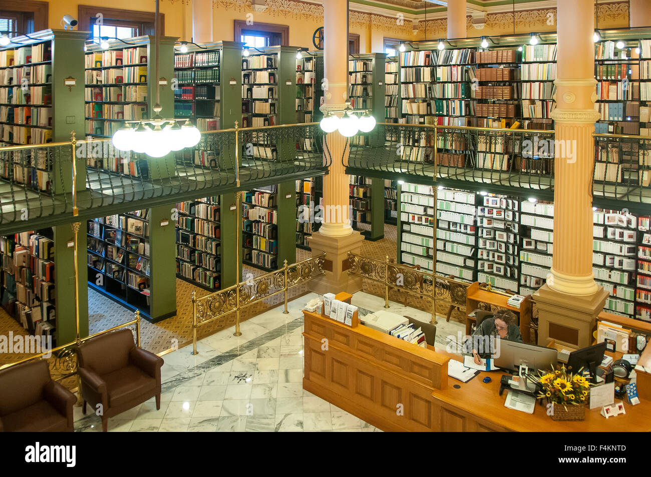 La Biblioteca, Kansas State Capitol, Topeka Kansas, STATI UNITI D'AMERICA Foto Stock
