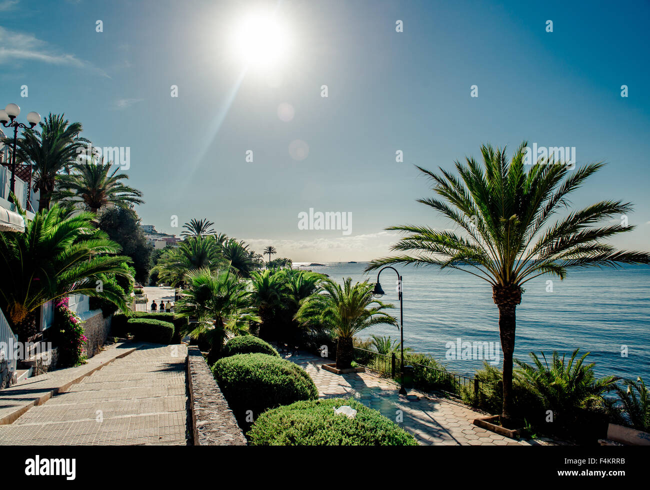 Vista di Eivissa promenade. Ibiza, Spagna Foto Stock