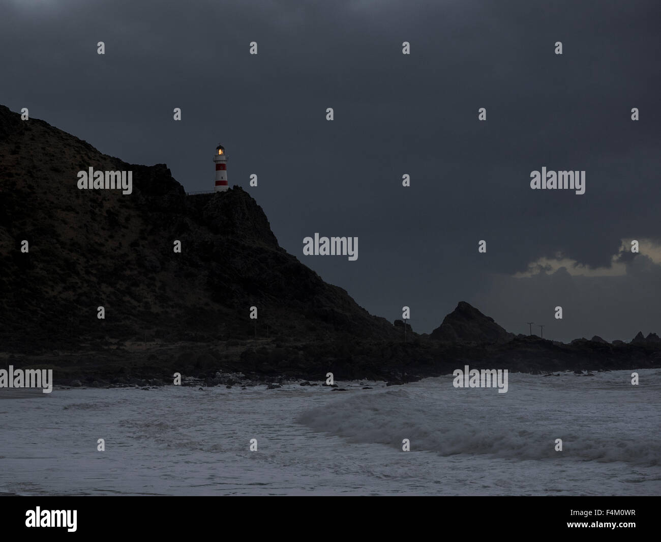 Faro di Cape Palliser, Wairarapa, Nuova Zelanda Foto Stock