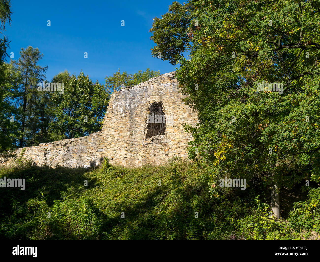 Rovine del Castello di Lanckorona, Lanckorona, Polonia Foto Stock