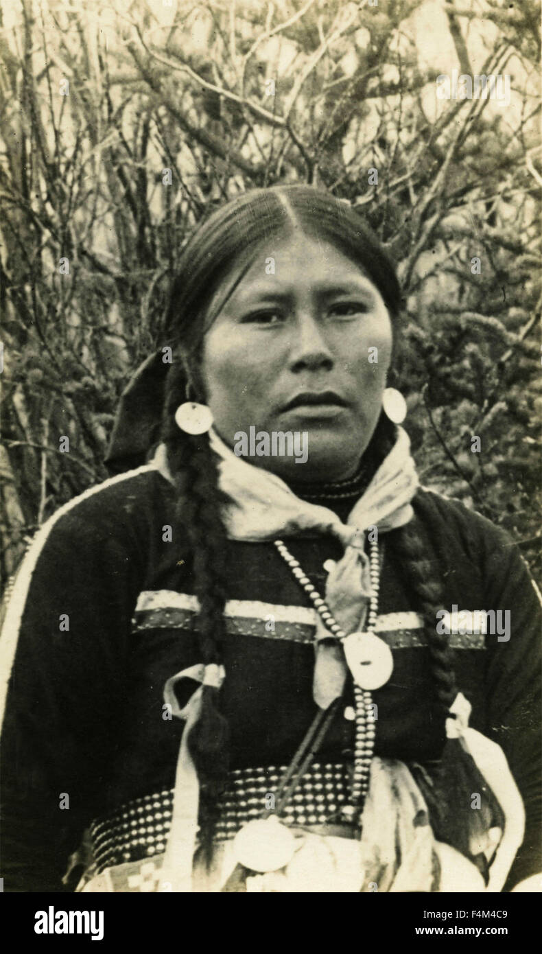 Nativi americani donna indiana, Canada Foto Stock