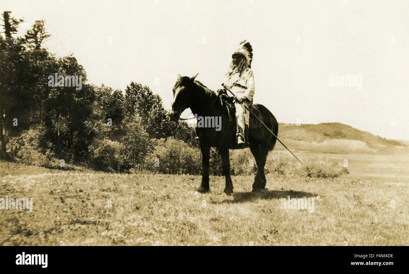 Stoney Native American Indian Chief, Canada Foto Stock
