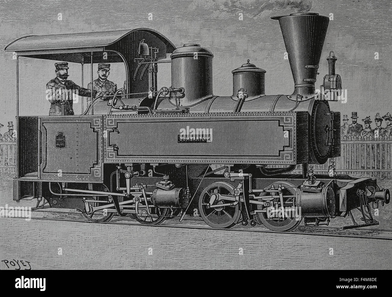 Locomotiva a vapore. Xix secolo. Incisione. Foto Stock