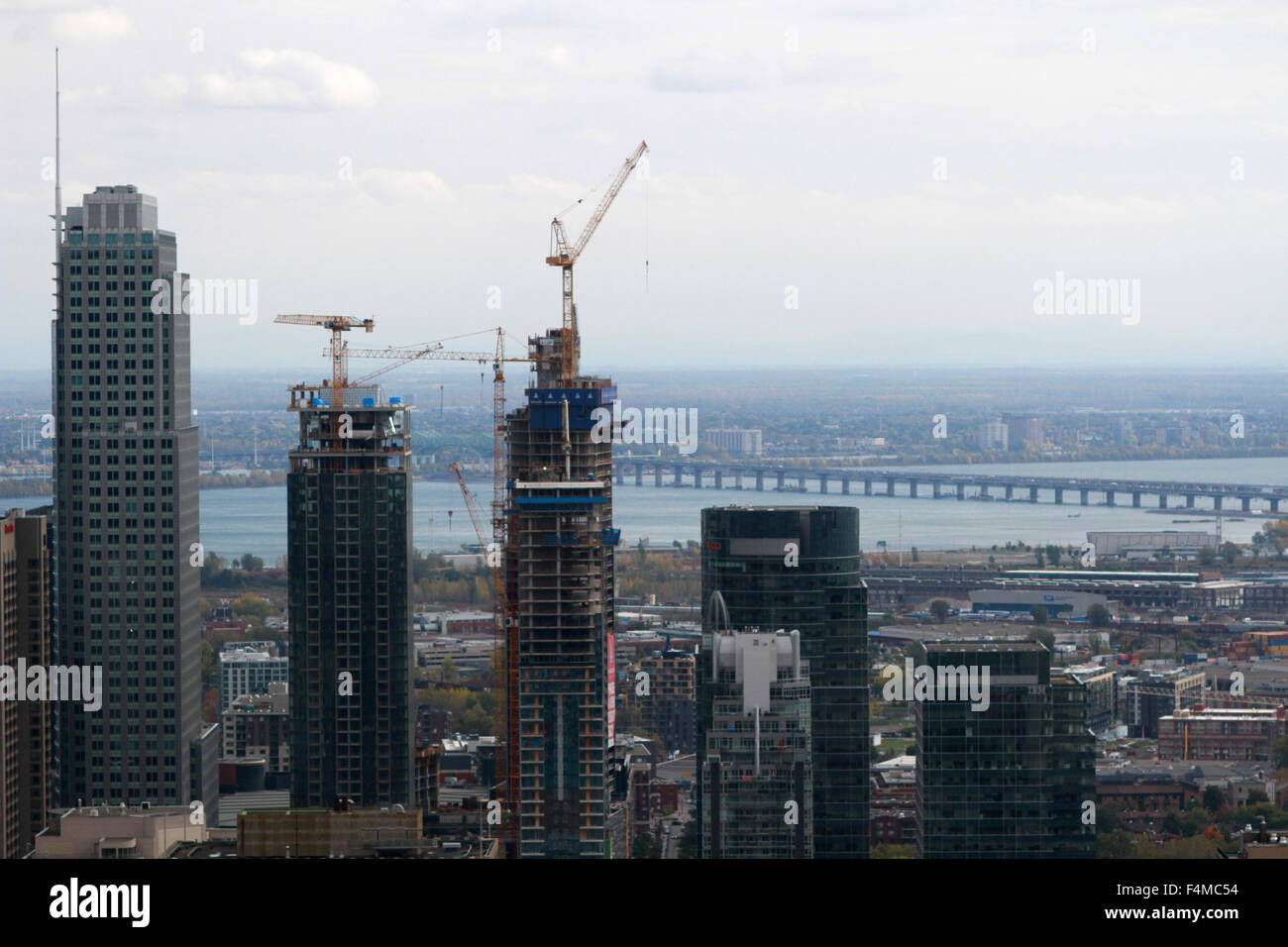 La città di Montreal, dal Mont-Royal Lookoff. Foto Stock