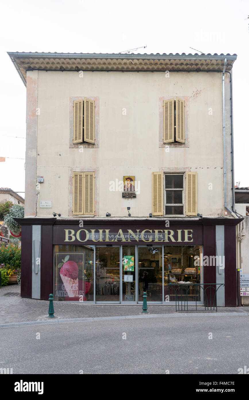 La boulangerie Marroniers o fornai shop in Greoux Les Bains Provence Francia Foto Stock