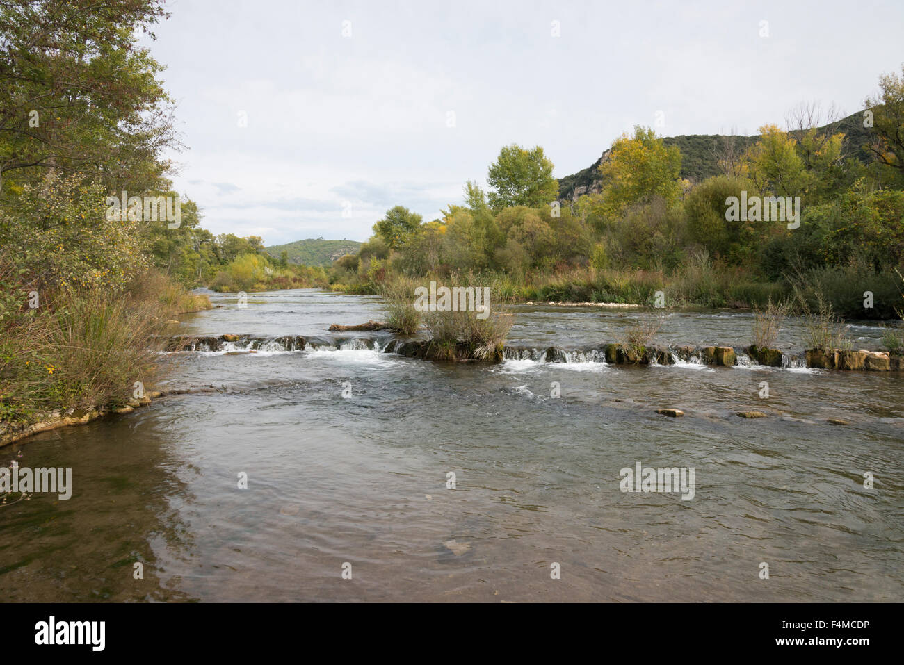 Il fiume Verdon in Greoux les Bains Provence Francia Foto Stock