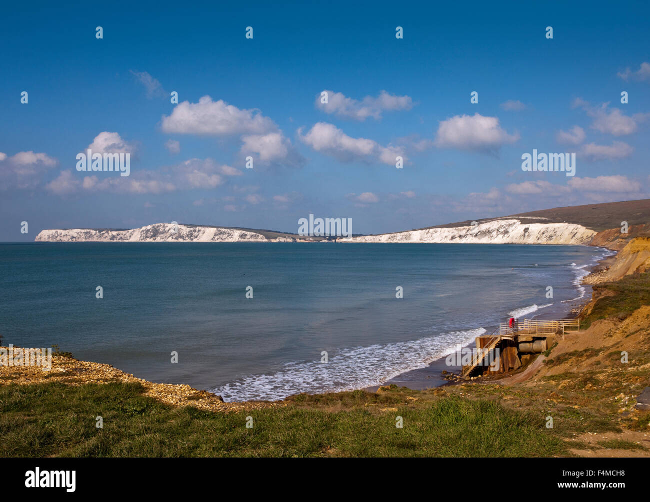 La baia di acqua dolce, Isle of Wight, Hampshire, Inghilterra Foto Stock