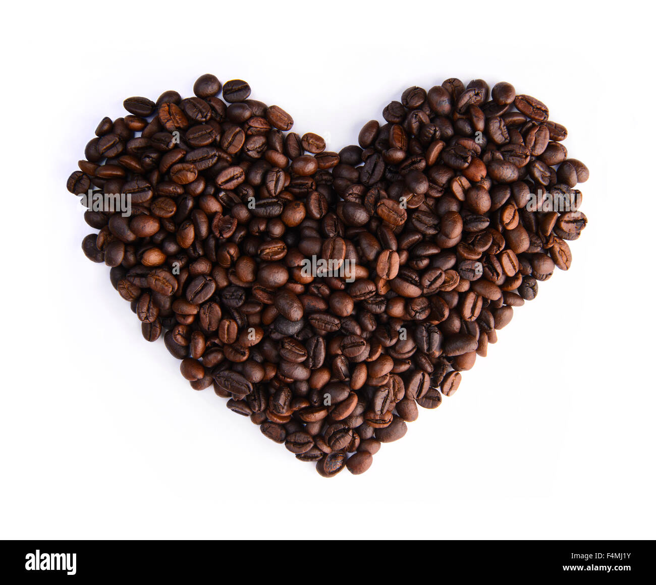 I chicchi di caffè cuore Foto Stock