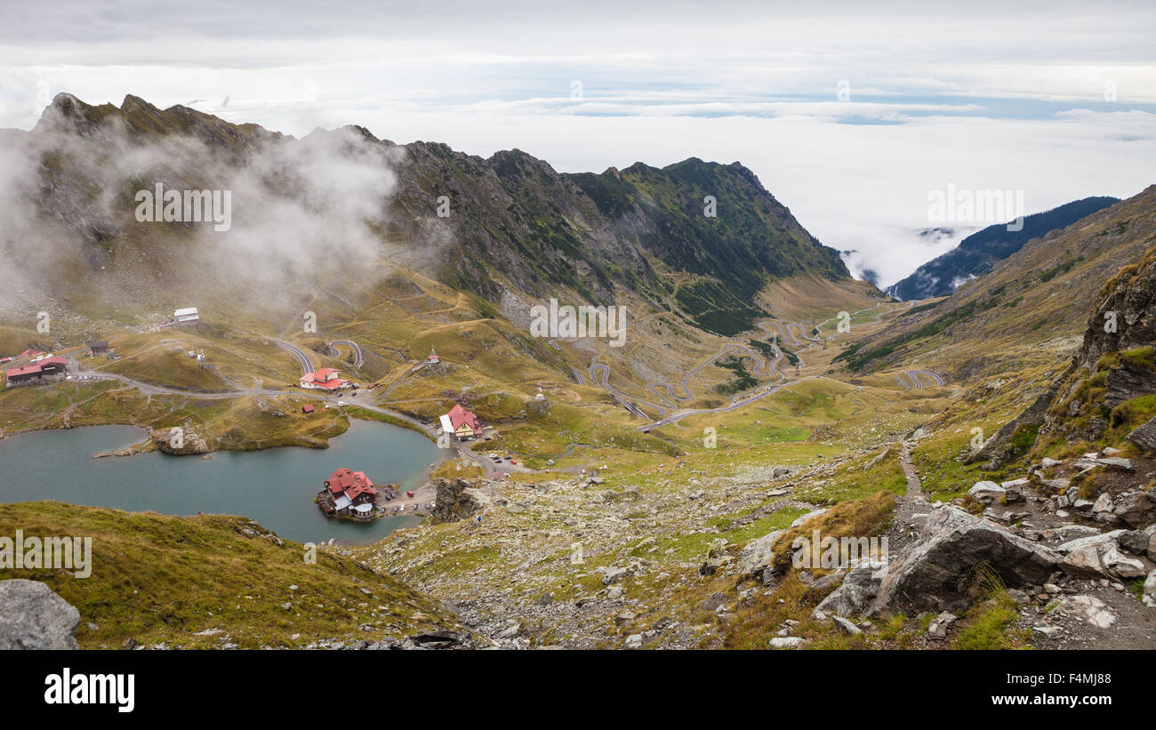 Lago Balea Transfagarasan in strada in Romania regione della Transilvania Foto Stock