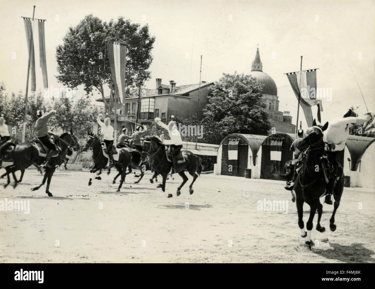 Giochi medievali a cavallo, Italia Foto Stock