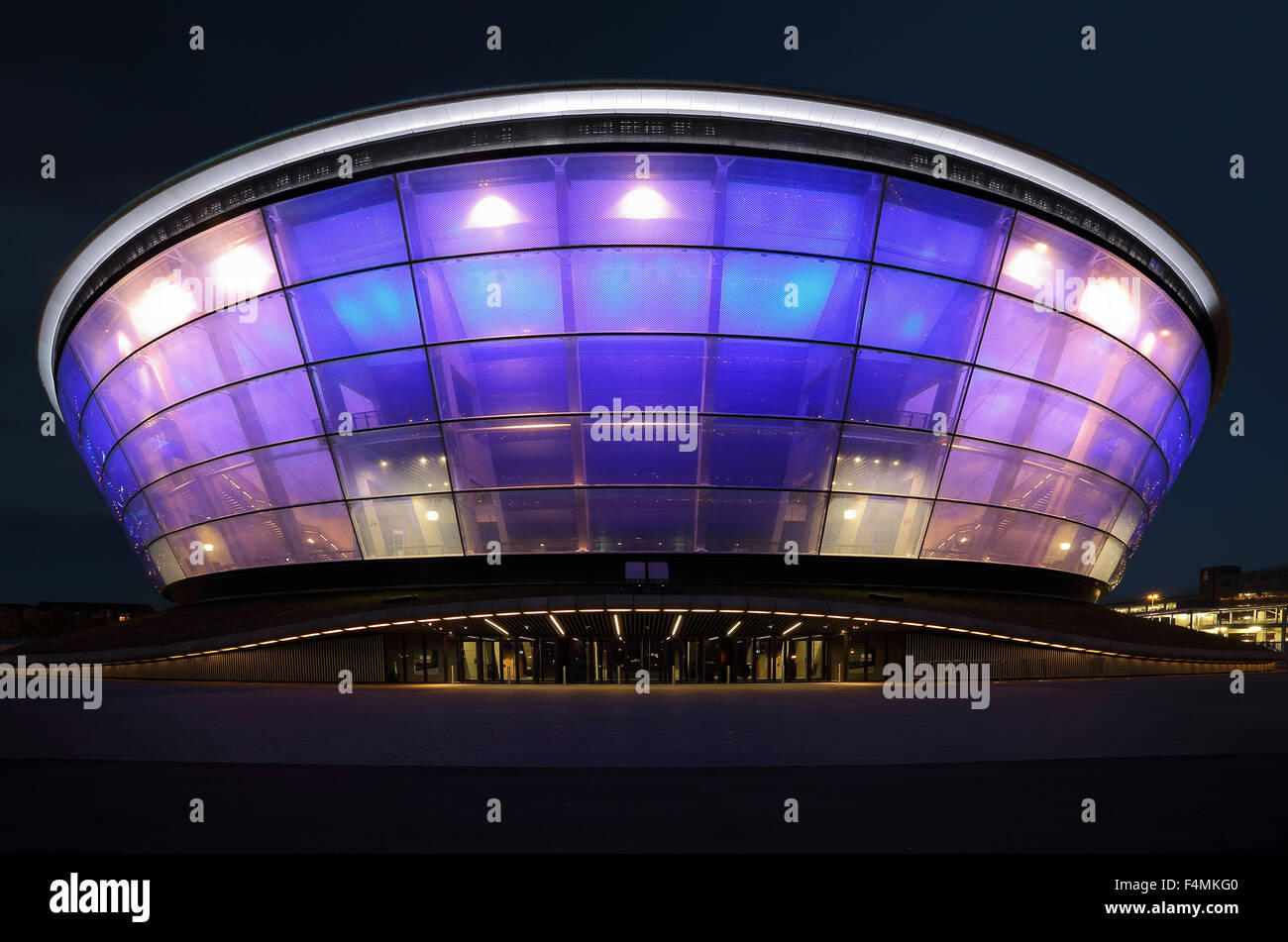 Glasgow SSE Hydro di notte Foto Stock