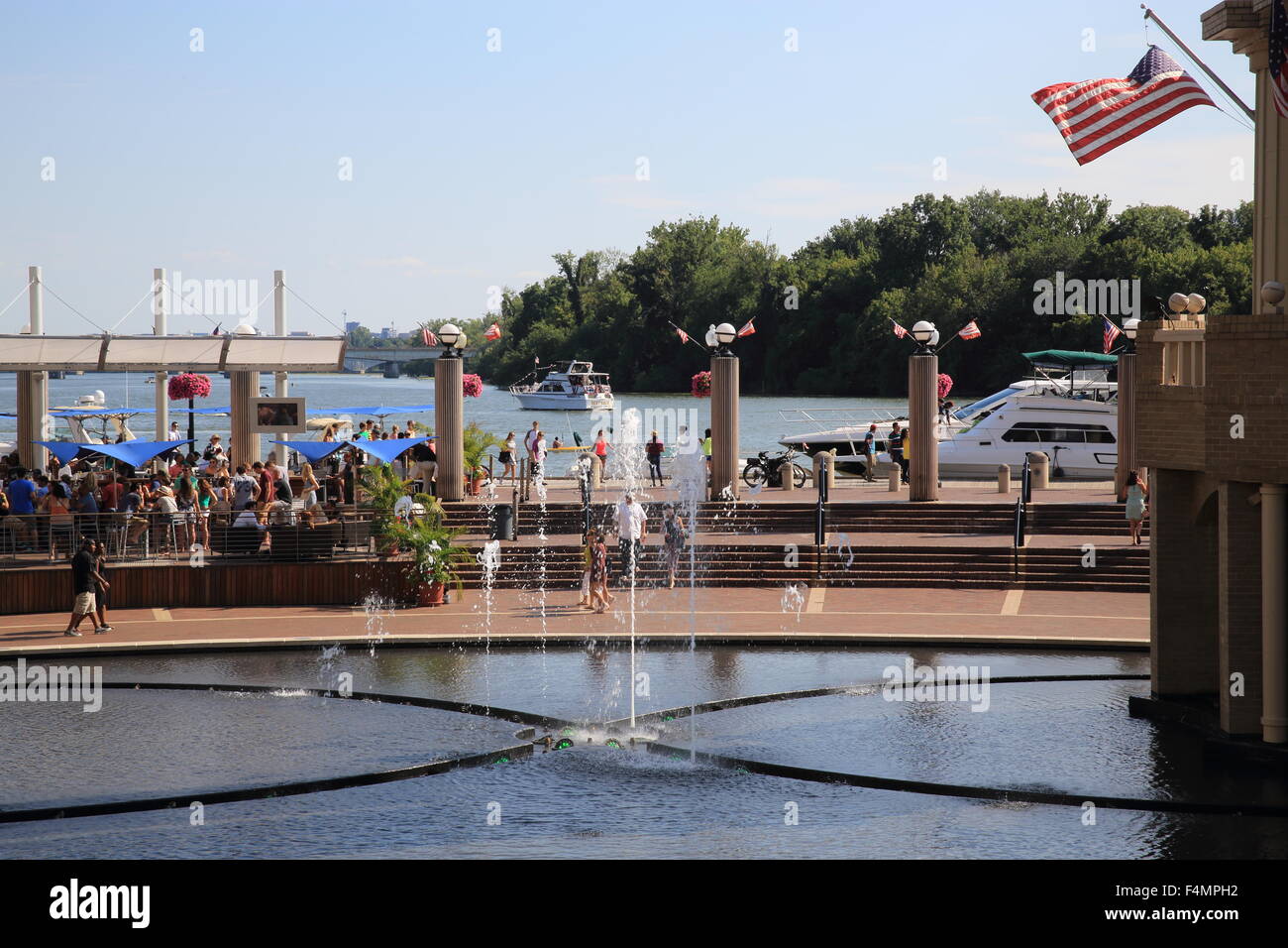 Il Waterfront presso il quartiere alla moda di Georgetown, a Washington DC, Stati Uniti d'America Foto Stock