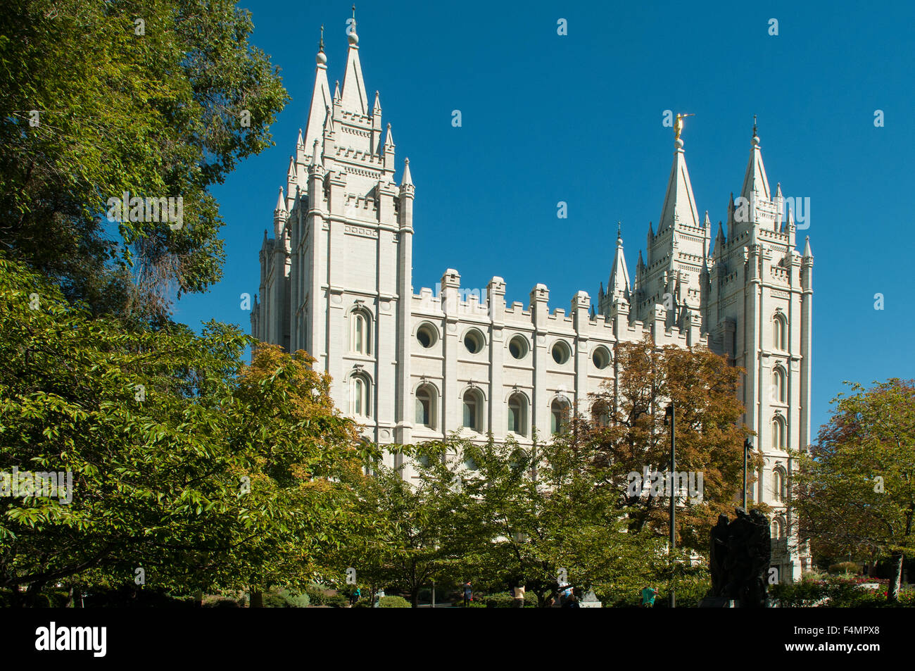 Tempio mormone, Salt Lake City, Utah, Stati Uniti d'America Foto Stock