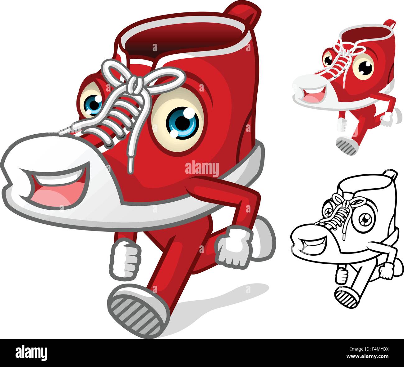 Mascotte di scarpe con estremità personaggio dei fumetti Illustrazione Vettoriale