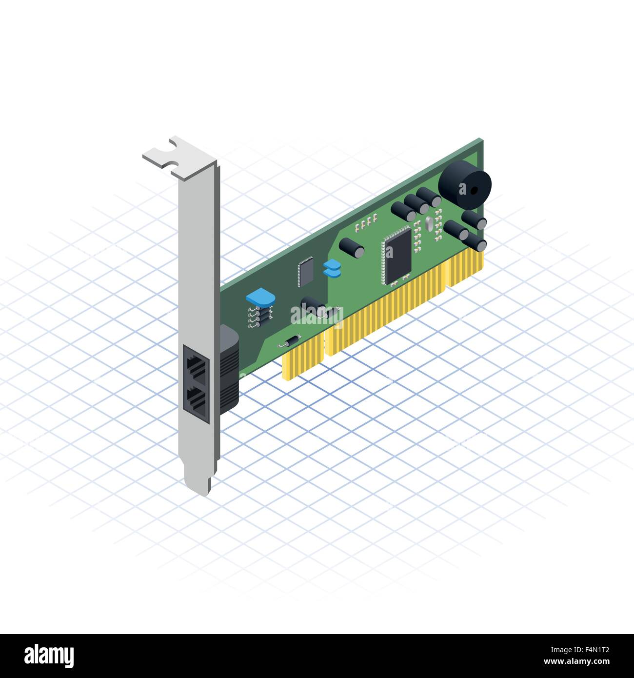 Isometrica Scheda di rete illustrazione vettoriale Illustrazione Vettoriale