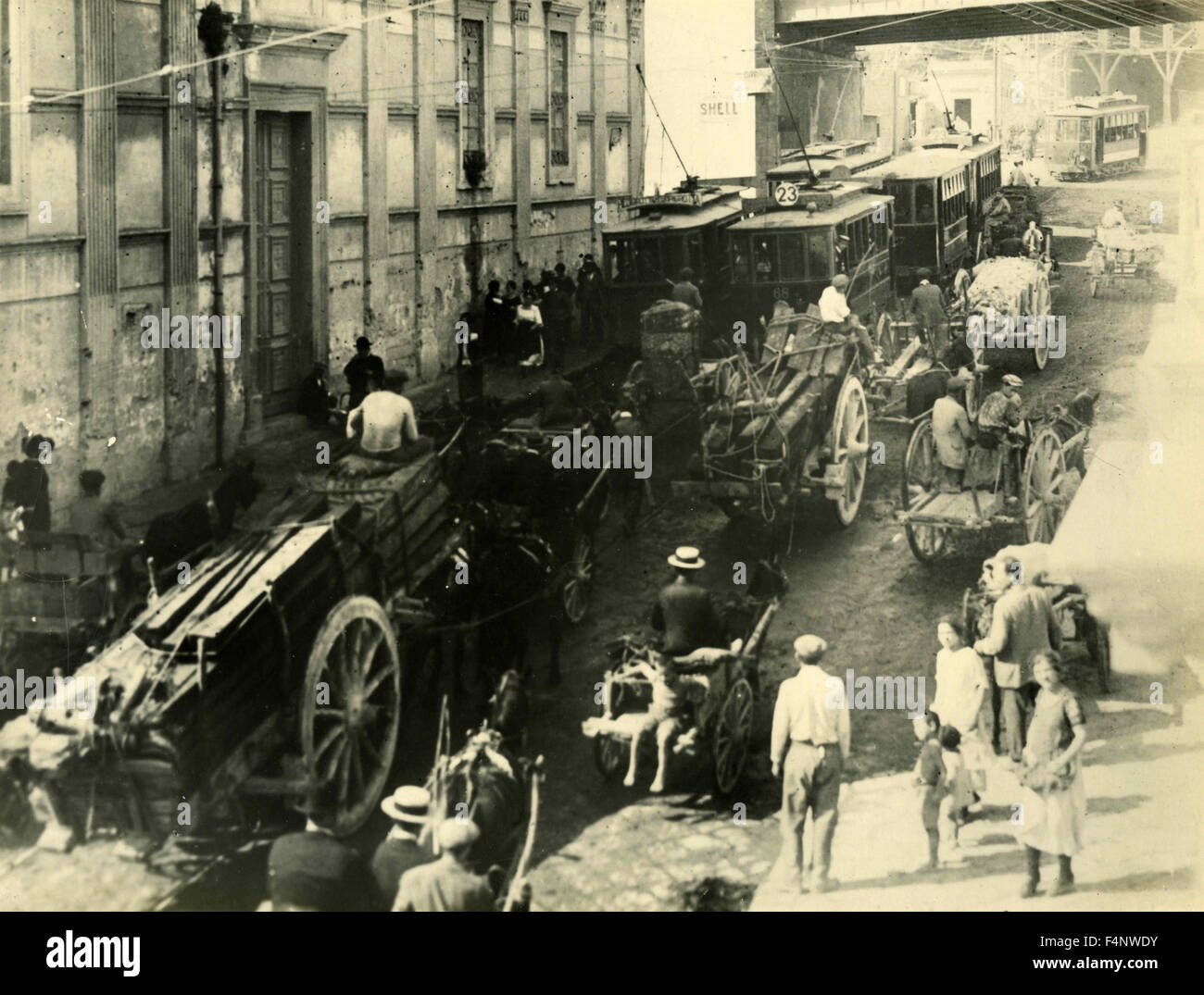 La costruzione della galleria del Lazio, Napoli, Italia Foto Stock