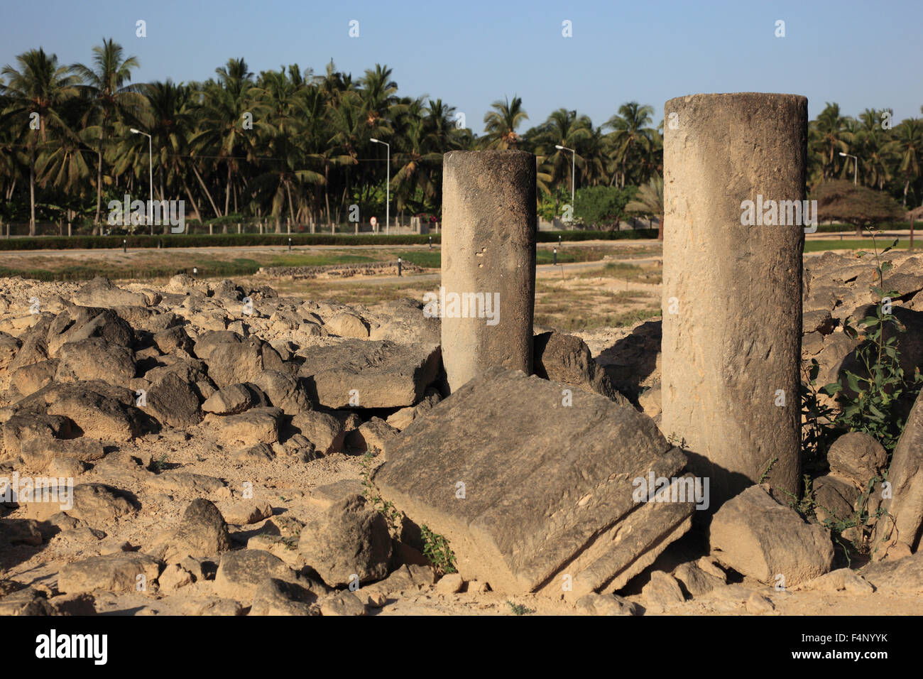 Avanzi di insediamento della città e del porto di incenso di Al-Baleed, patrimonio culturale mondiale dell Unesco, Salalah, Oman Foto Stock