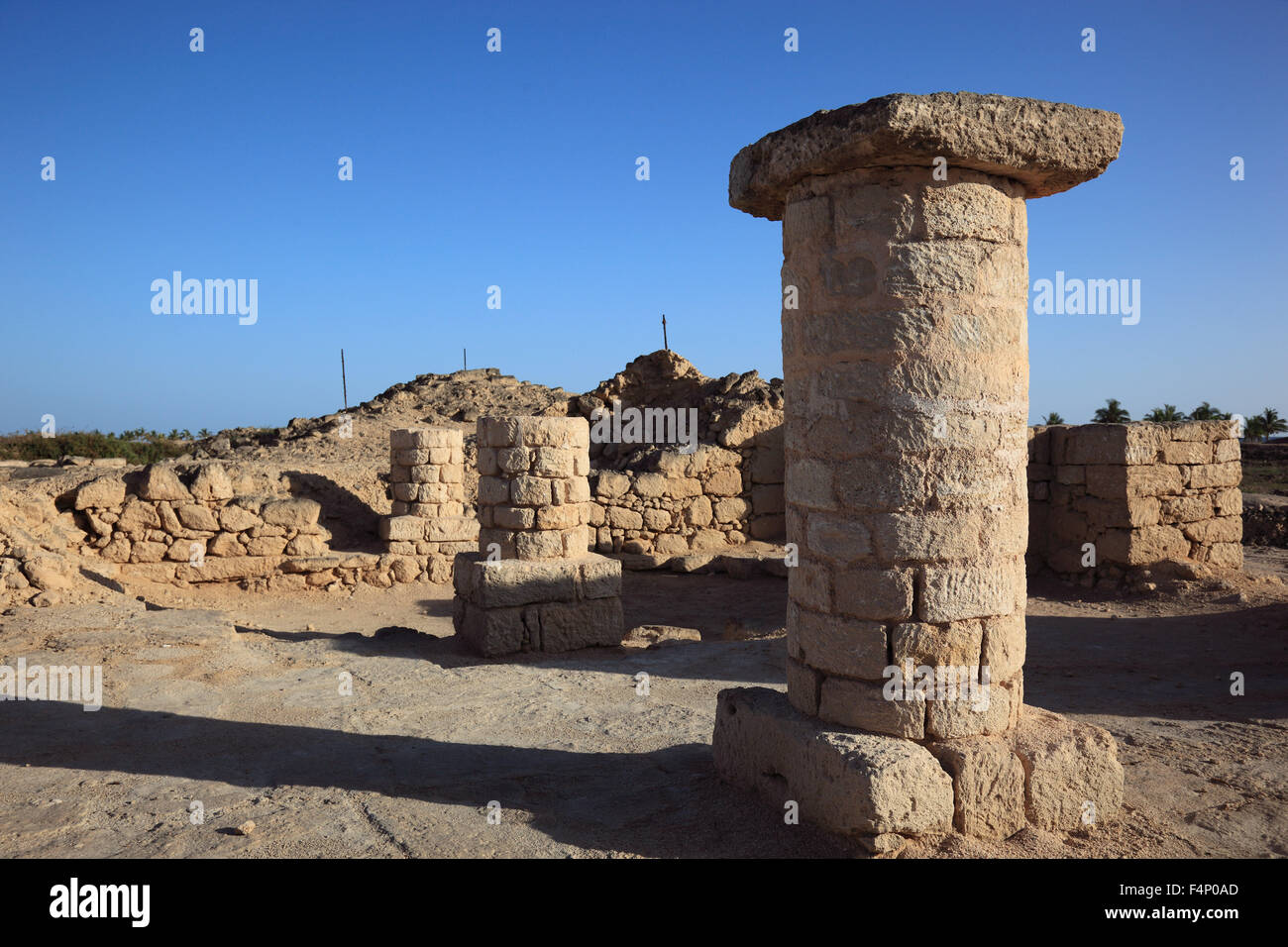 Avanzi di insediamento della città e del porto di incenso di Al-Baleed, patrimonio culturale mondiale dell Unesco, Salalah, Oman Foto Stock