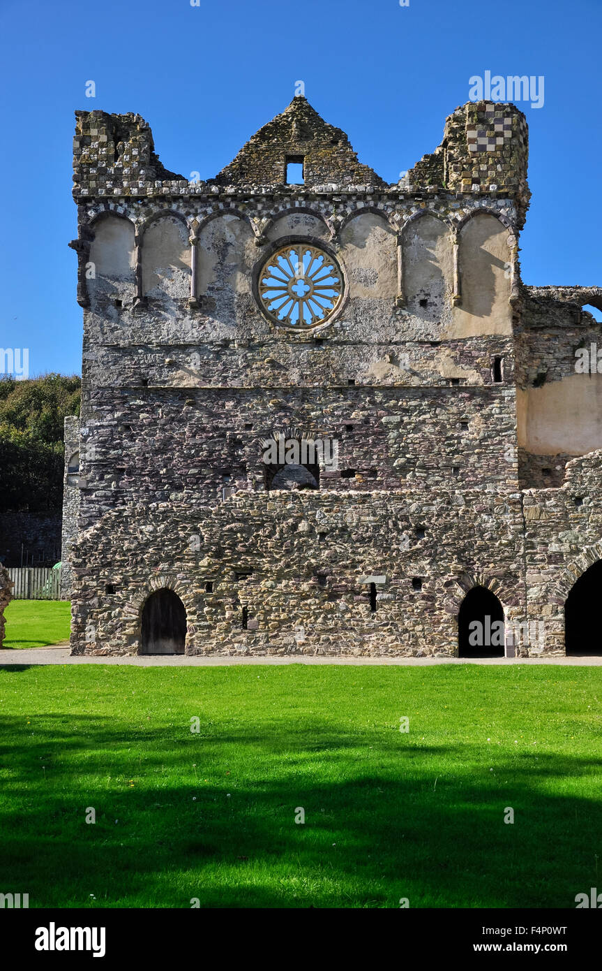 Il palazzo dei vescovi a St Davids in Pembrokeshire, Galles. Foto Stock