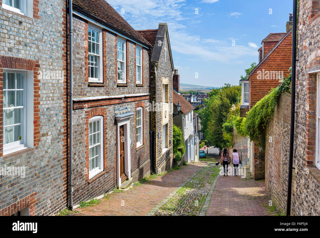 Keere Street nella città vecchia, Lewes, East Sussex England, Regno Unito Foto Stock