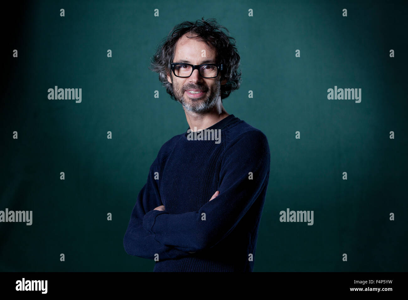James Rhodes, il British pianista concertista, all'Edinburgh International Book Festival 2015. Edimburgo. Il 30 agosto 2015 Foto Stock