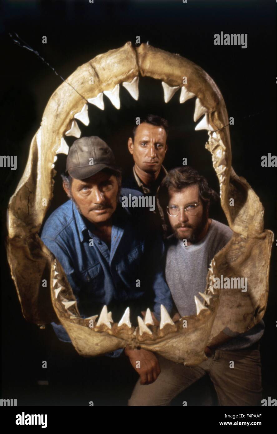 Robert Shaw Roy Scheider, Richard Dreyfuss / ganasce 1975 diretto da Steven Spielberg Foto Stock