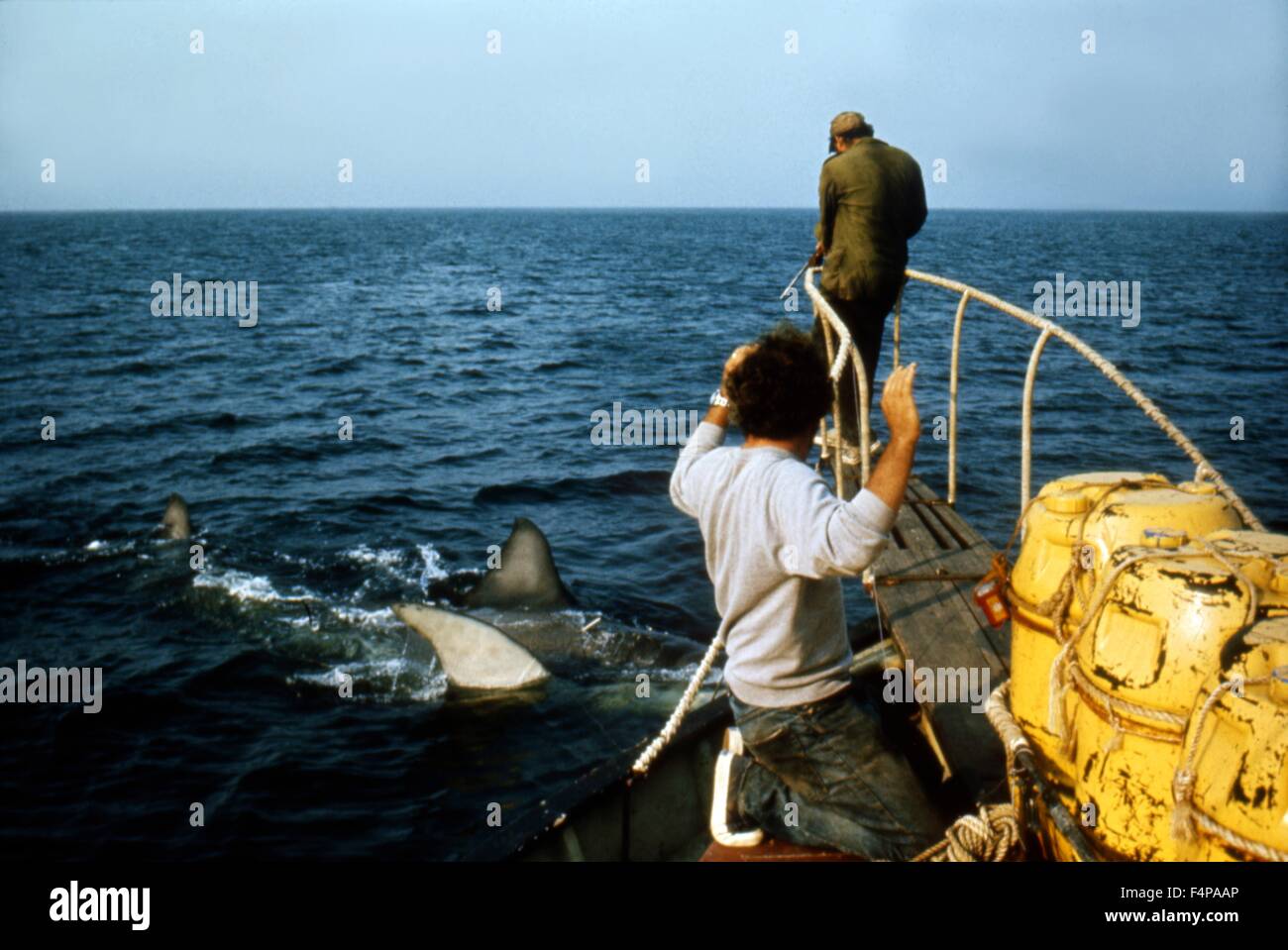 Robert Shaw, Richard Dreyfuss / ganasce 1975 diretto da Steven Spielberg Foto Stock