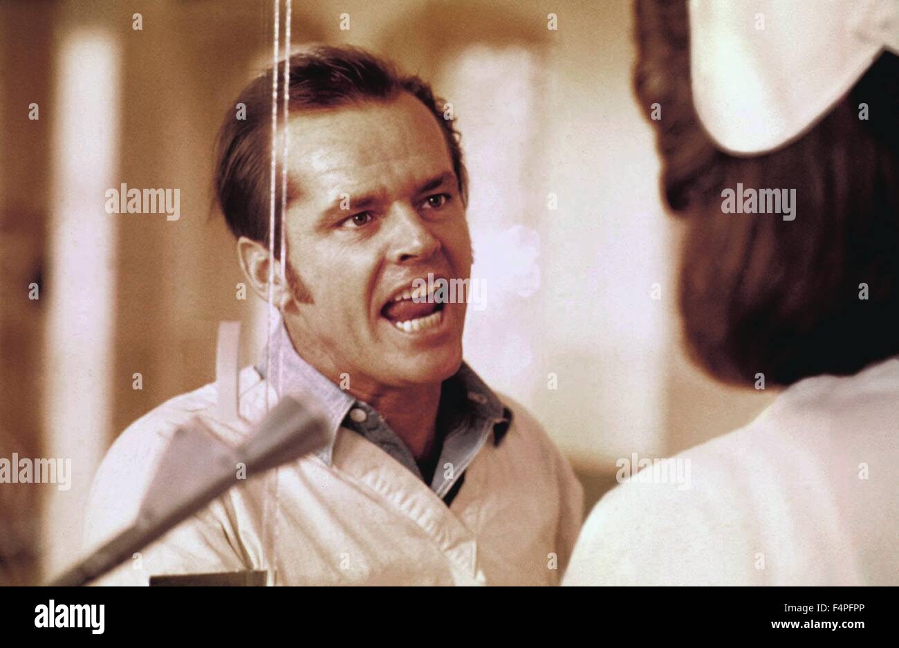 Jack Nicholson / Uno è volato oltre il cuculo's Nest / 1975 diretto da Milos Forman Foto Stock