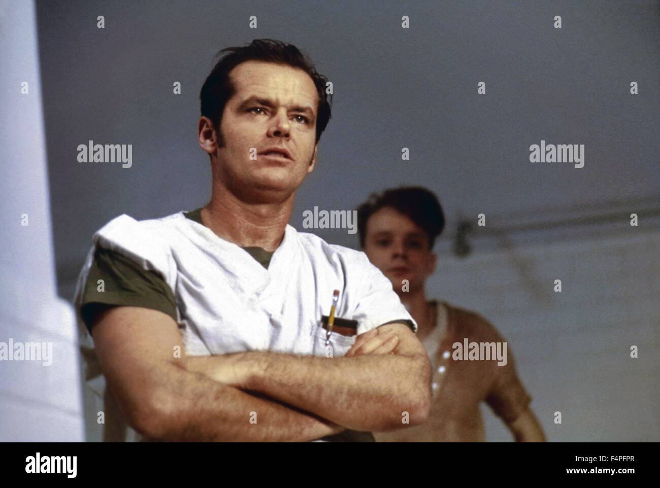 Jack Nicholson / Uno è volato oltre il cuculo's Nest / 1975 diretto da Milos Forman Foto Stock