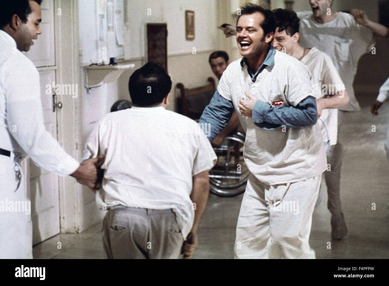 Jack Nicholson / Uno è volato oltre il cuculo's Nest / 1975 diretto da Milos Forman Foto Stock