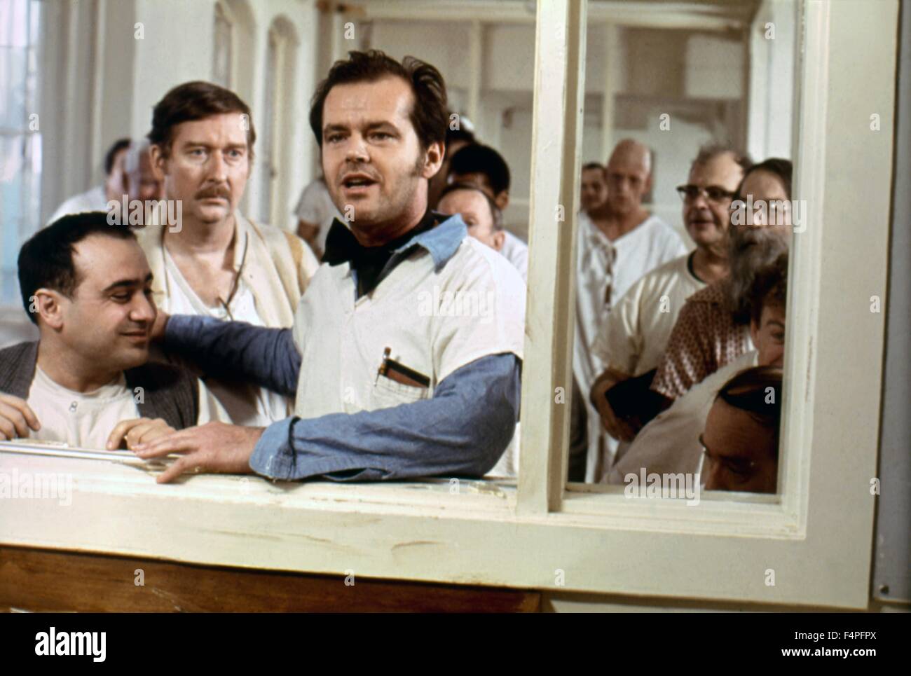 Danny De Vito e Jack Nicholson / Uno è volato oltre il cuculo's Nest / 1975 diretto da Milos Forman Foto Stock