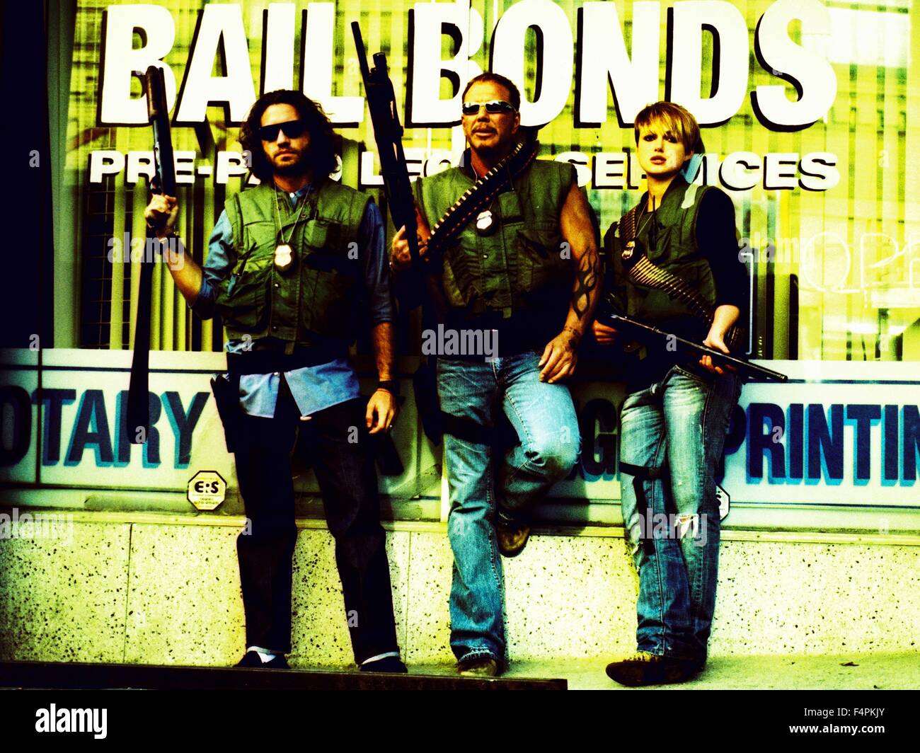 Edgar Ramirez, Mickey Rourke e Keira Knightley / Domino / 2005 diretto da Tony Scott [New Line Cinema] Foto Stock