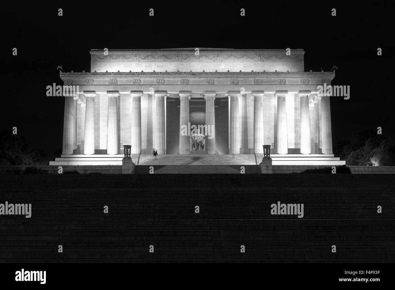 Abraham Lincoln il Monumento di Washington, DC Foto Stock